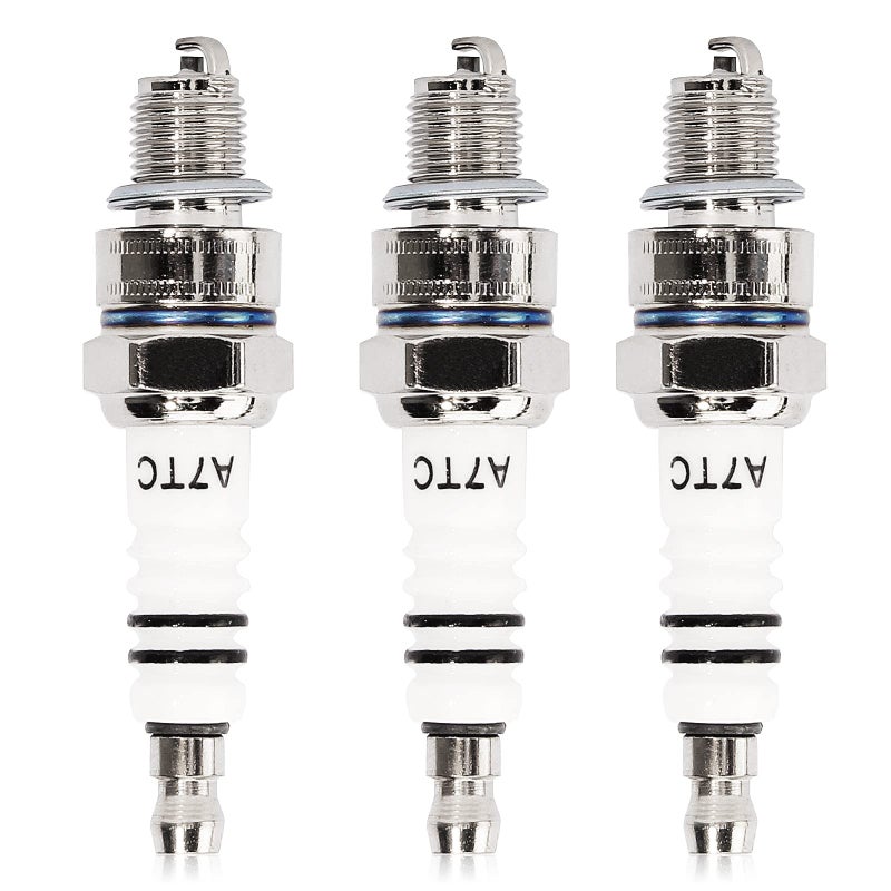 QAZAKY 3Pcs Spark Plug A7TC for GY6 50cc-70cc 90cc 110cc 125cc 150cc ATV Scooter Pit Dirt Pocket Bike Moped Go Kart Quad Buggy TaoTao Buyang Roketa Sunl Baja Kymco Chinese U20FSR U22FSR-U C5HA C5HSB - Image 1